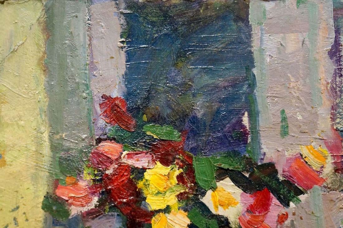 Oil painting Flowers on the windowsill - 4