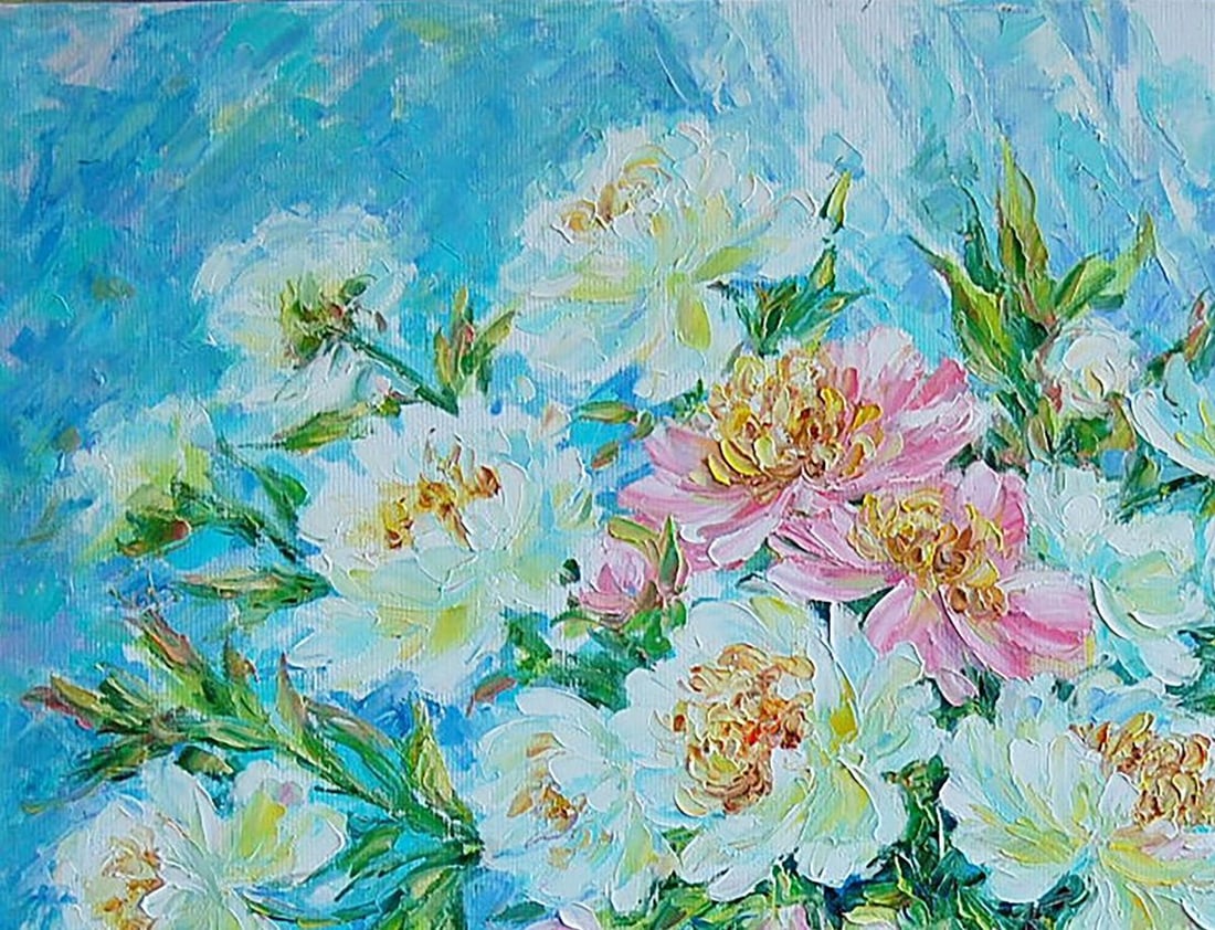 Oil painting Luxurious peonies Kotmin Olga - 2