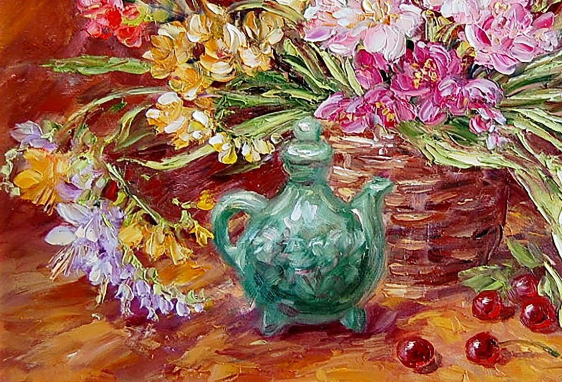 Oil painting A bouquet of freesias Kotmin Olga - 4
