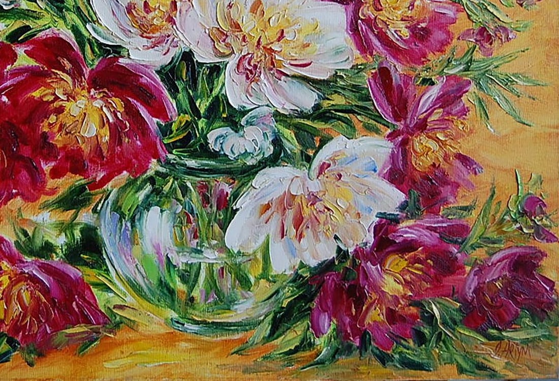 Oil painting Peonies from Bordeaux Kotmin Olga - 5