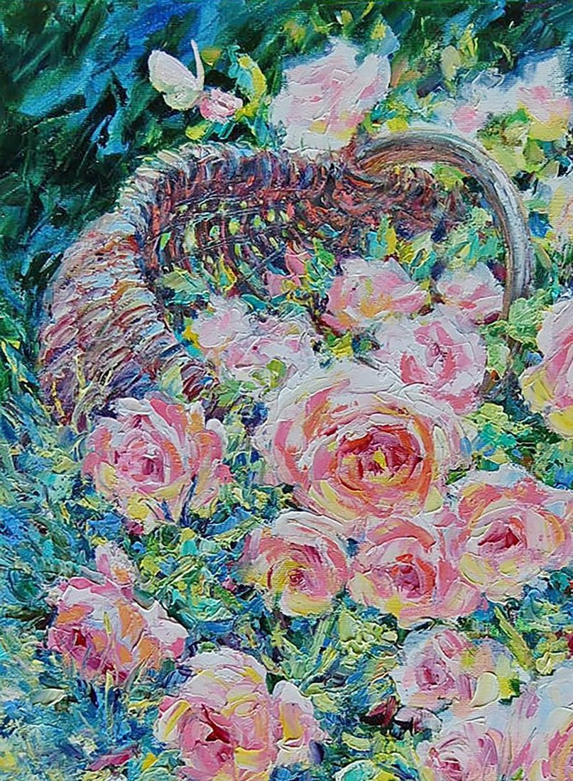Oil painting Ah, the roses fell out of the basket Kotmin Olga - 2