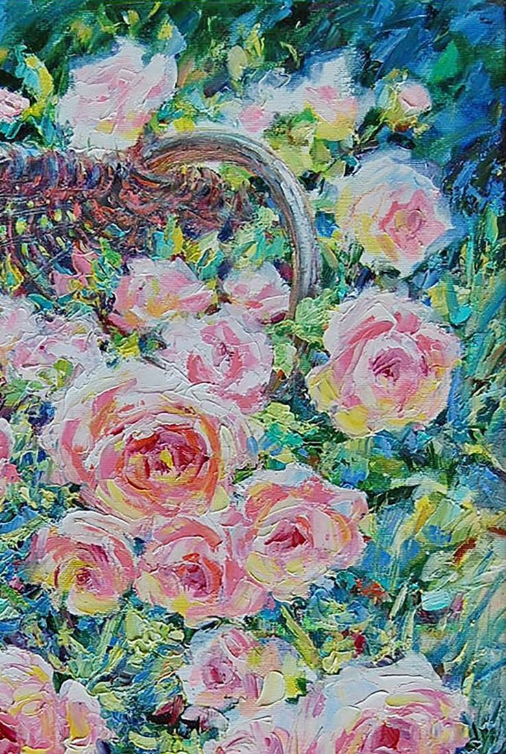 Oil painting Ah, the roses fell out of the basket Kotmin Olga - 3