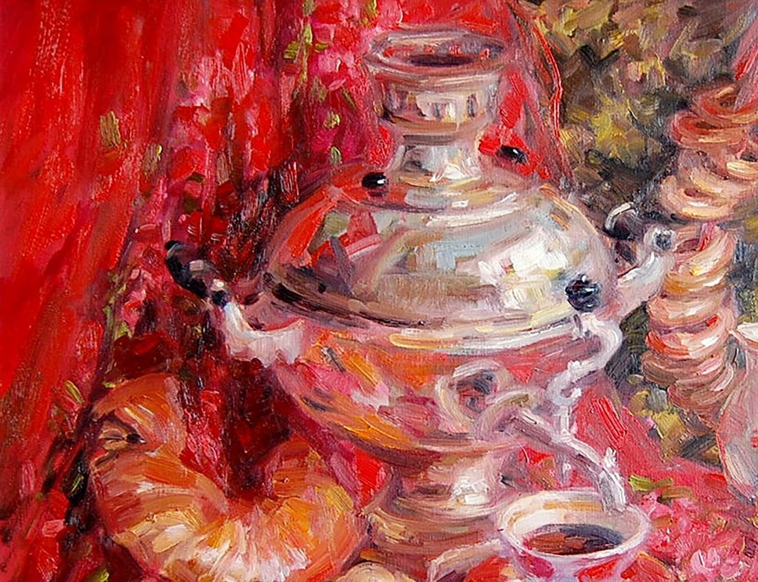 Oil painting At the samovar Kotmin Olga - 2