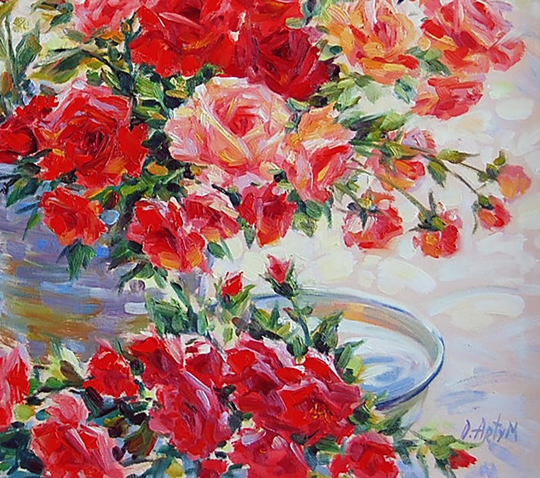 Oil painting Roses Kotmin Olga - 5