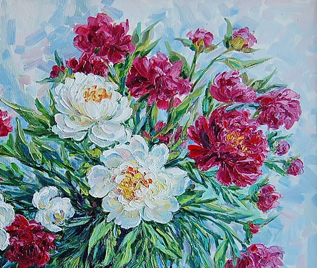 Oil painting Peonies of tenderness and love Kotmin Olga - 3