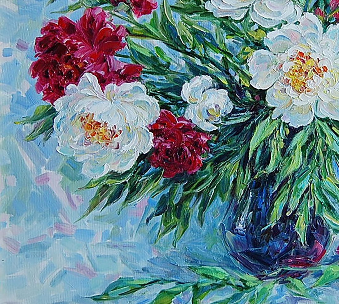 Oil painting Peonies of tenderness and love Kotmin Olga - 4