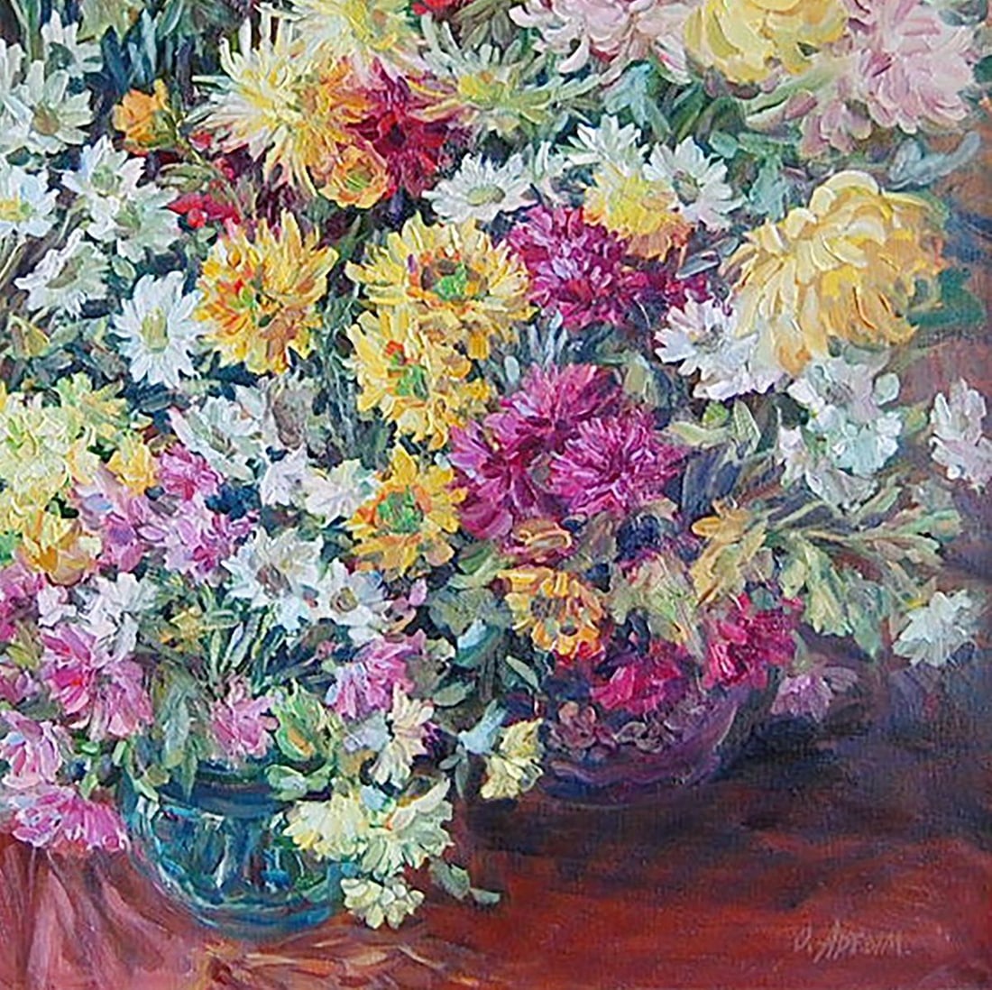 Oil painting Asters and chrysanthemums Kotmin Olga - 5