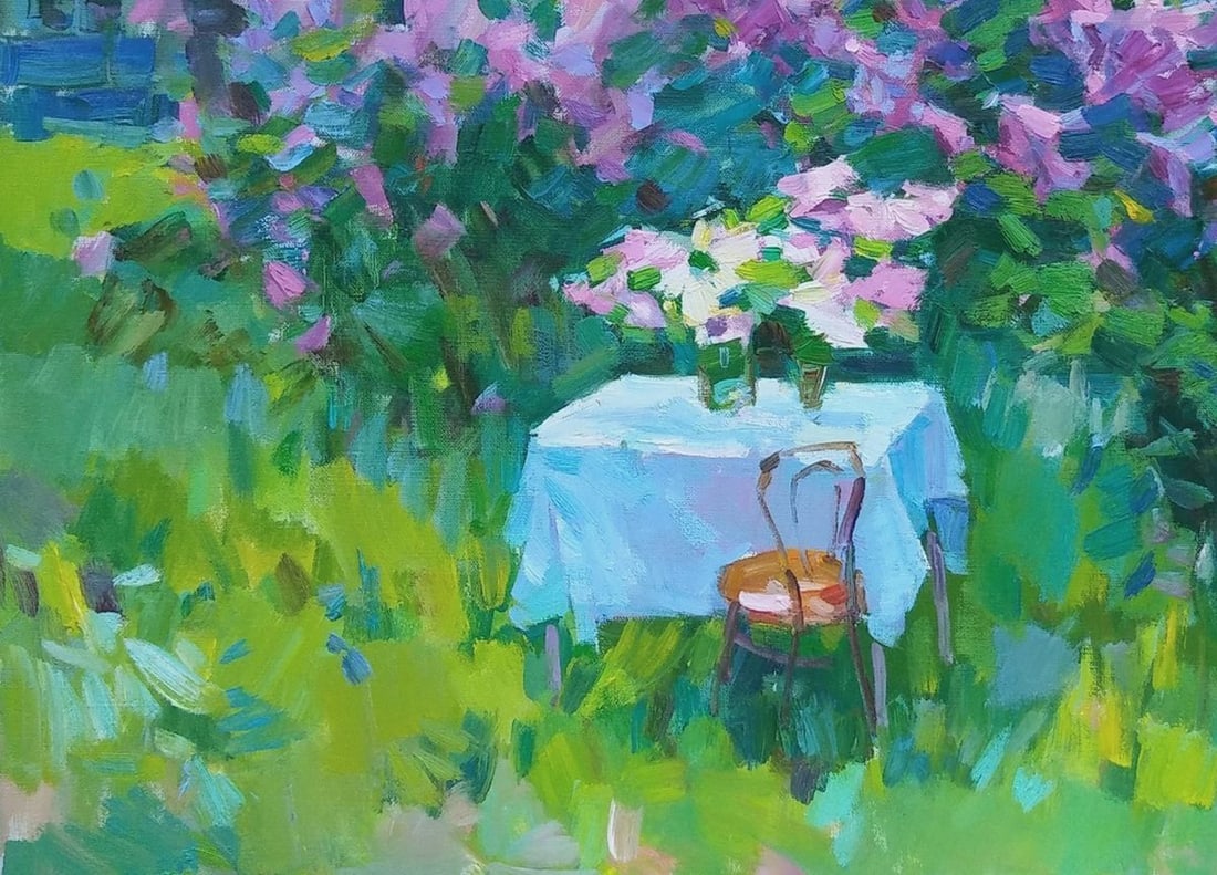 Oil painting Lilac blossoms Tepeta Miacheslav - 4