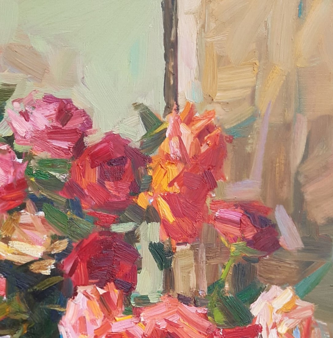 Oli painting Bouquets of roses Egor Ktpatunov - 4