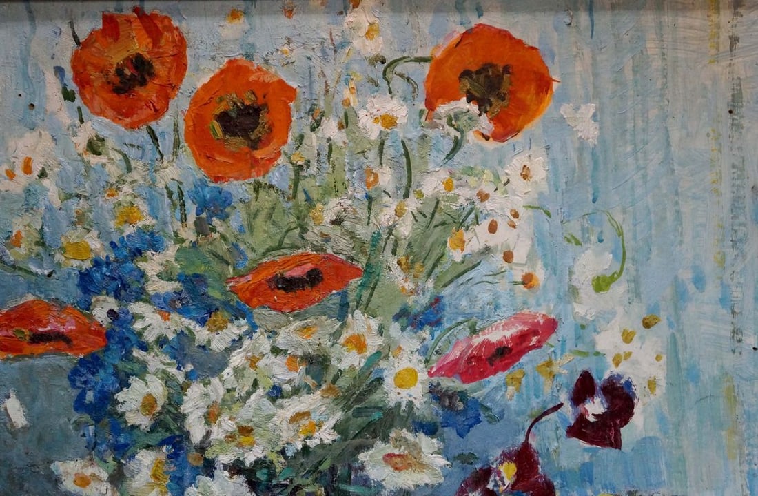 Oil painting Poppies and daisies Kapkanets Tamara Nikitichna - 4