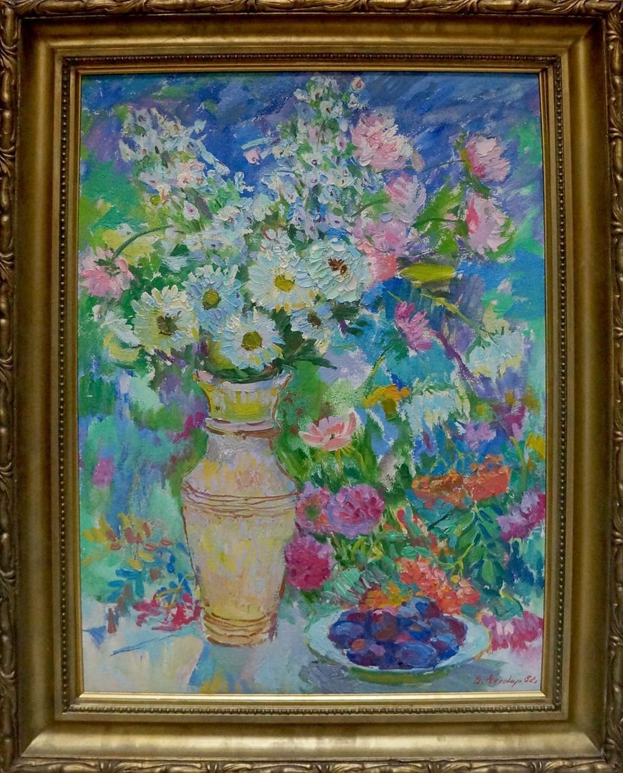 Oil painting Flowers Chegodar Vasily Dmitrievich: Title: Oil painting Flowers Chegodar Vasily Dmitrievich Description: No.Vern 1526 *** ABOUT THIS PAINTING *** * TITLE: "Flowers" * ARTISTS: Chegodar Vasily Dmitrievich * SIZE: 70x50 cm/'27.55x19.68 in