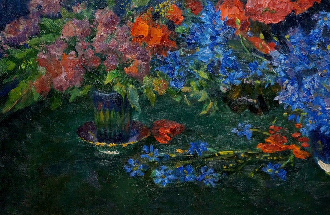 Oil painting Still life with poppies Mynka Alexander Fedorovich - 2