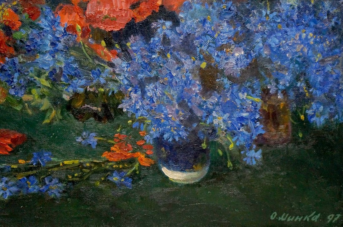 Oil painting Still life with poppies Mynka Alexander Fedorovich - 5