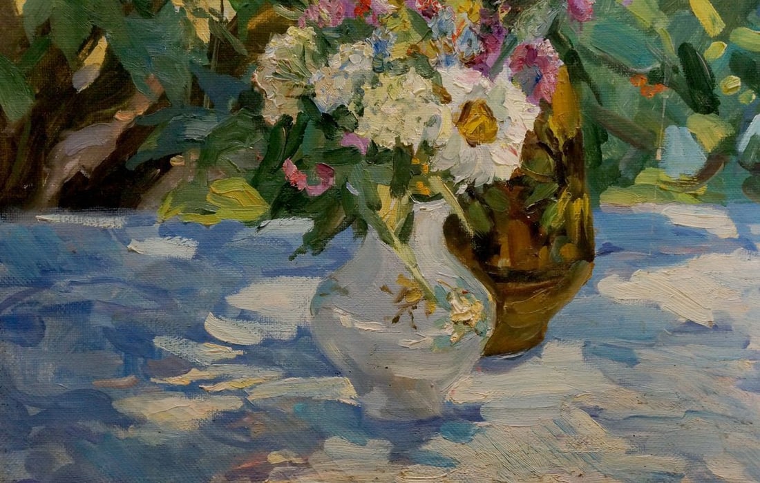 Oil painting Autumn asters Zatsepina Zinaida Ilyinichna - 2