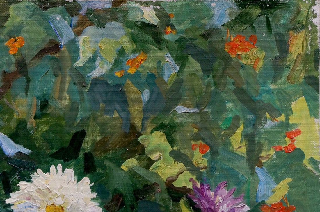 Oil painting Autumn asters Zatsepina Zinaida Ilyinichna - 4