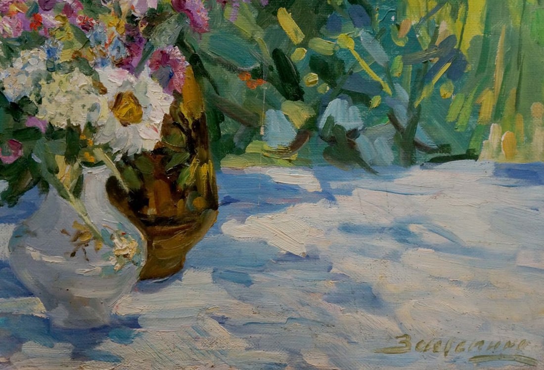 Oil painting Autumn asters Zatsepina Zinaida Ilyinichna - 5