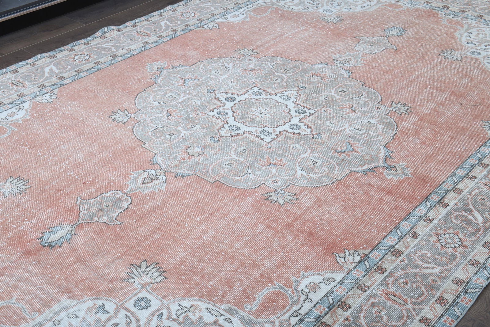 7'3x11'3 ft, FADED ORANGE RUG - 7