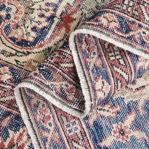 7'9x11'3 ft, PINK PERSIAN DÉCOR: Title: 7'9x11'3 ft, PINK PERSIAN DÉCOR Description: This Turkish one-of-a-kind Vintage Turkish Rug is hand-knotted and handwoven by the most skilled artisans who use pure wool, in muted, natural