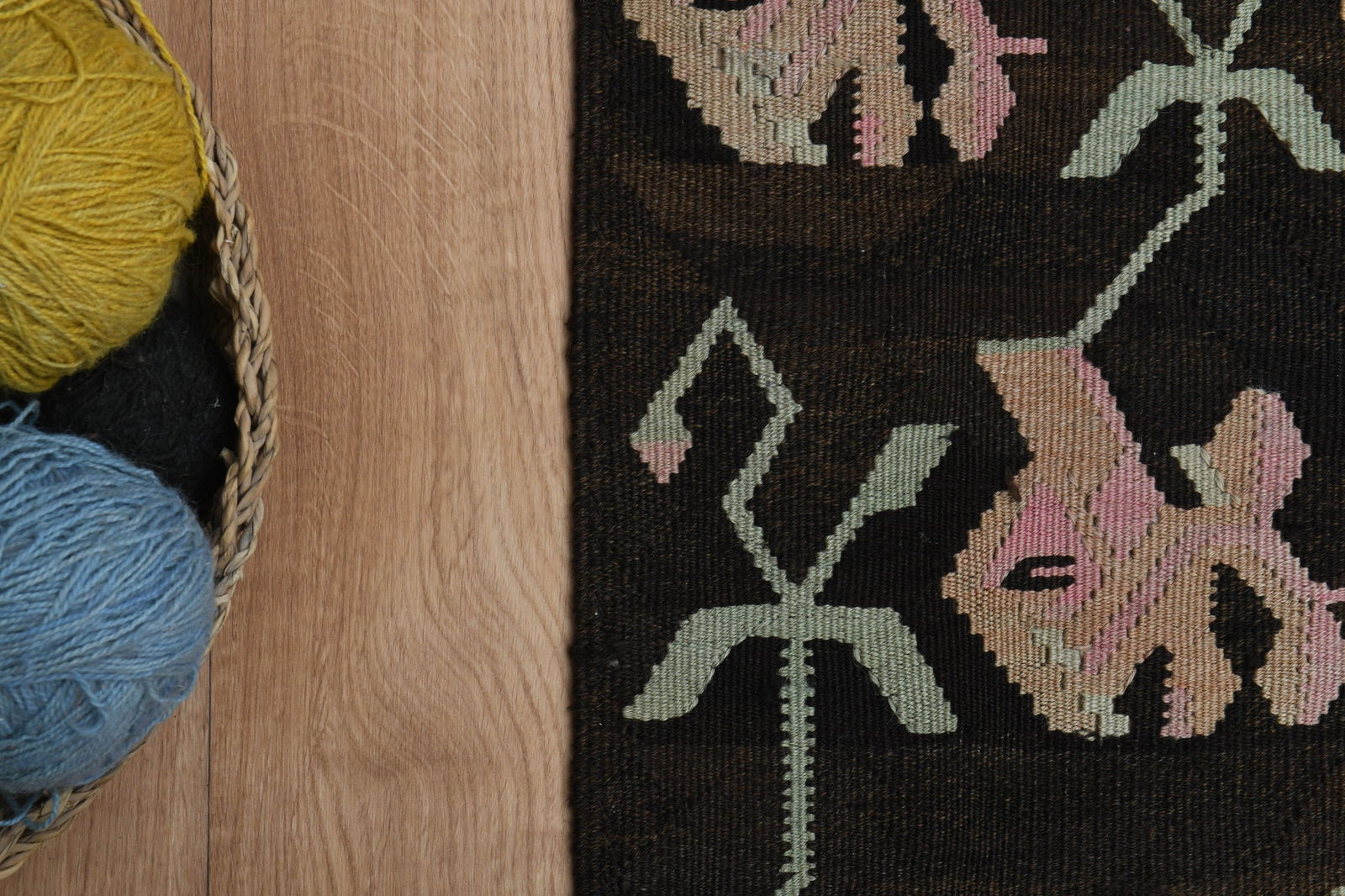 6'3x12'3 ft, IKAT TURKISH KILIM - 7