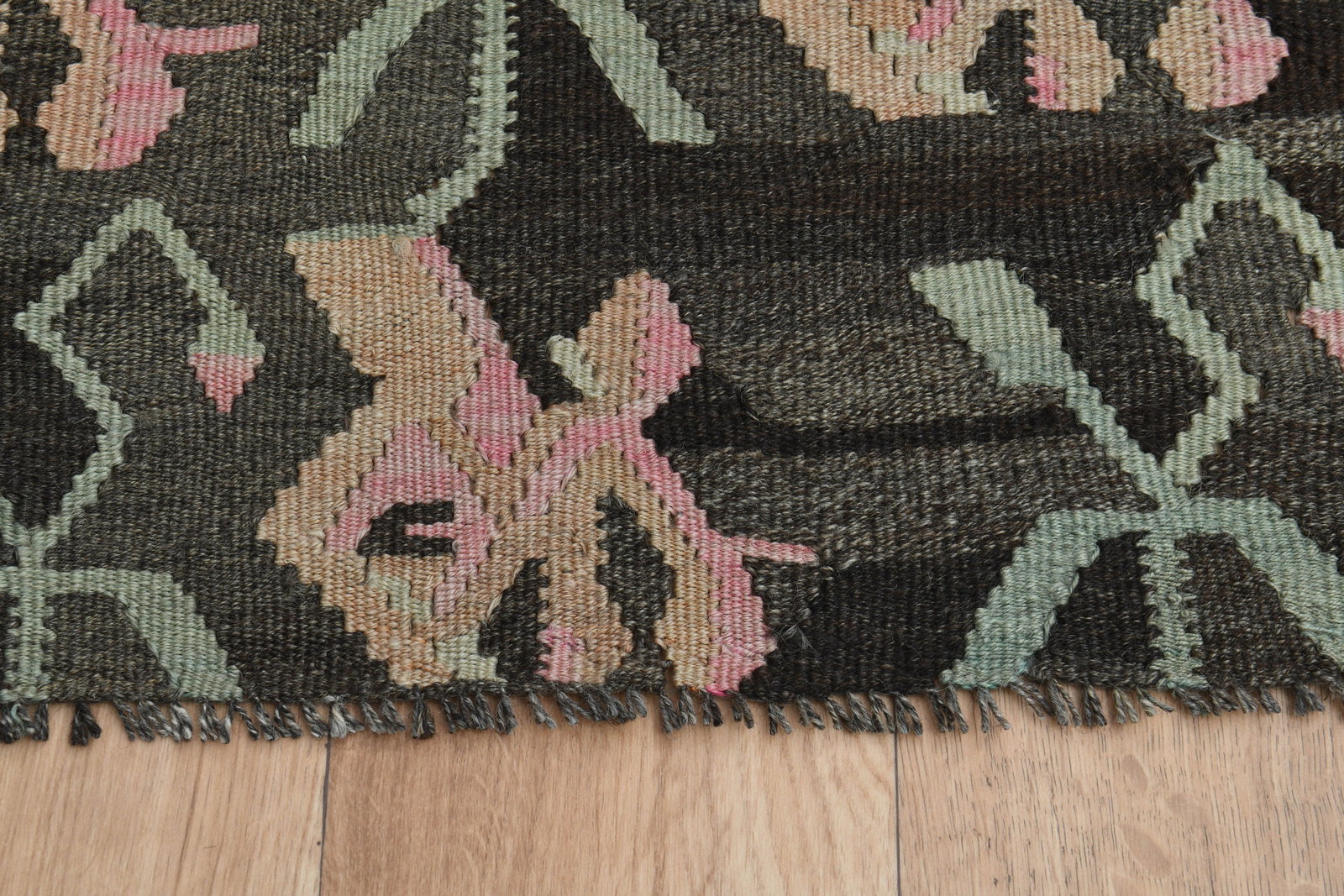 6'3x12'3 ft, IKAT TURKISH KILIM - 8