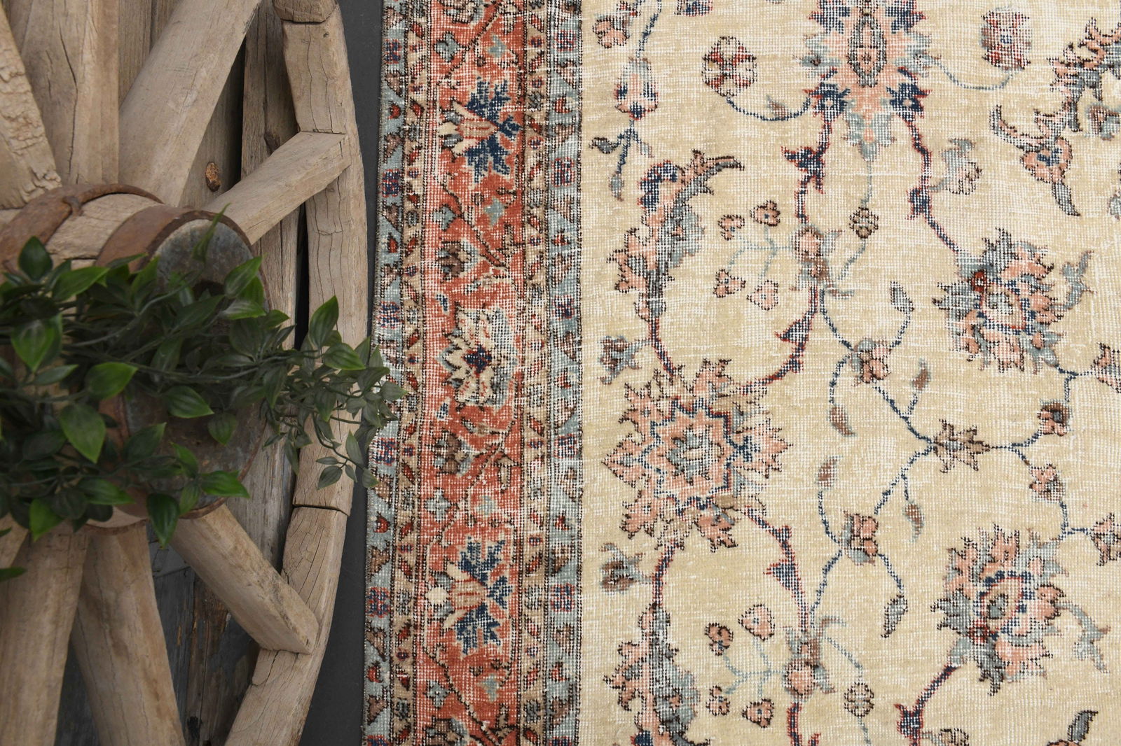 6.4x10.7 AESTHETIC VINTAGE Turkish OUSHAK Rug - 3