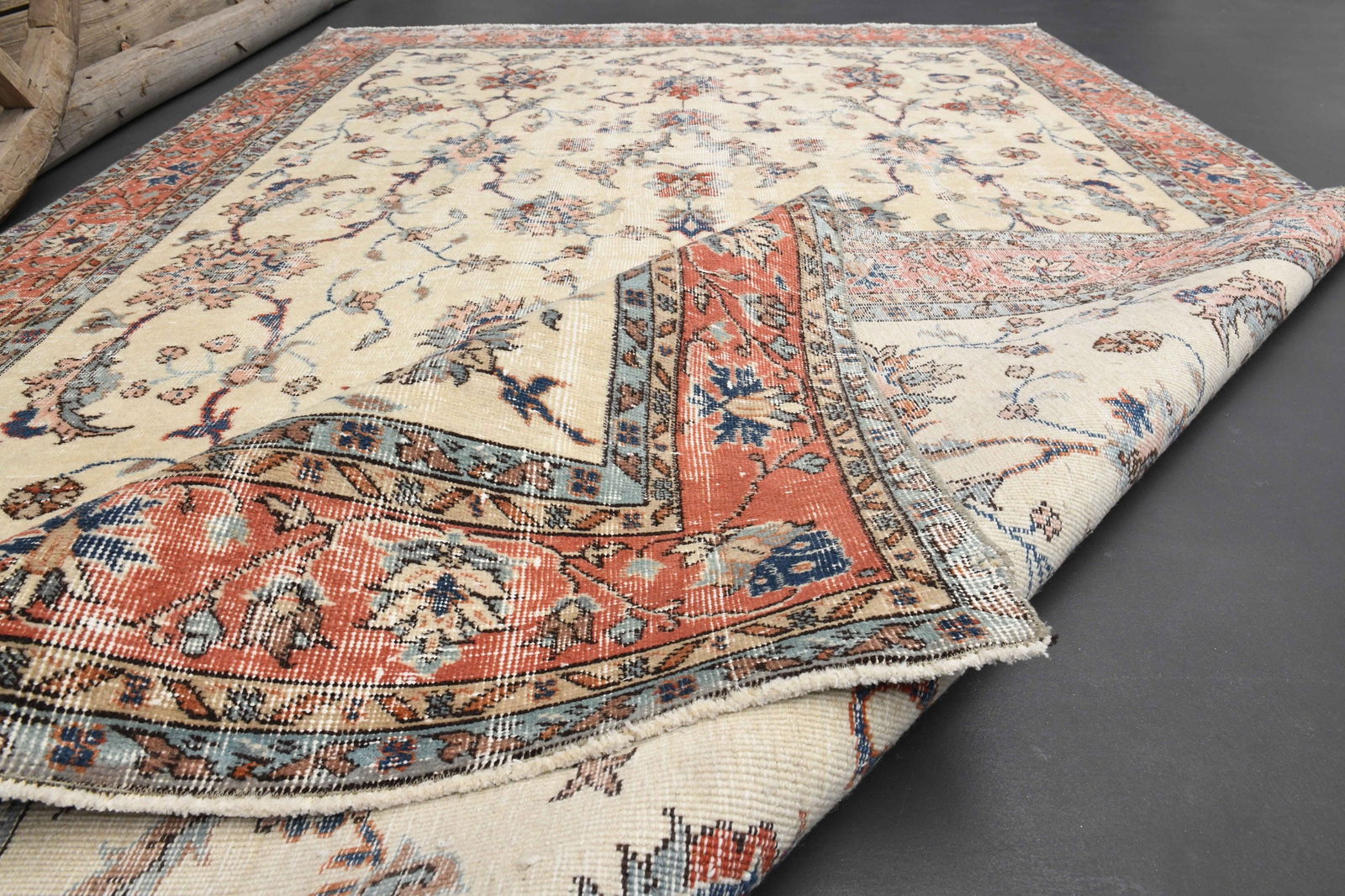 6.4x10.7 AESTHETIC VINTAGE Turkish OUSHAK Rug - 5