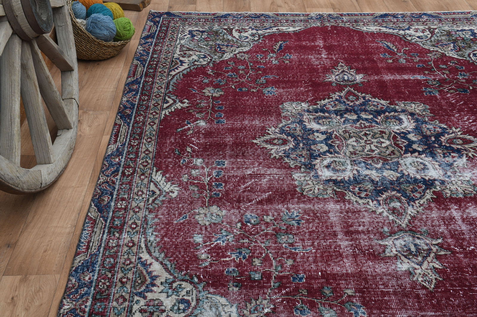 6'9x9'6 ft, RED BEIGE RUG - 15