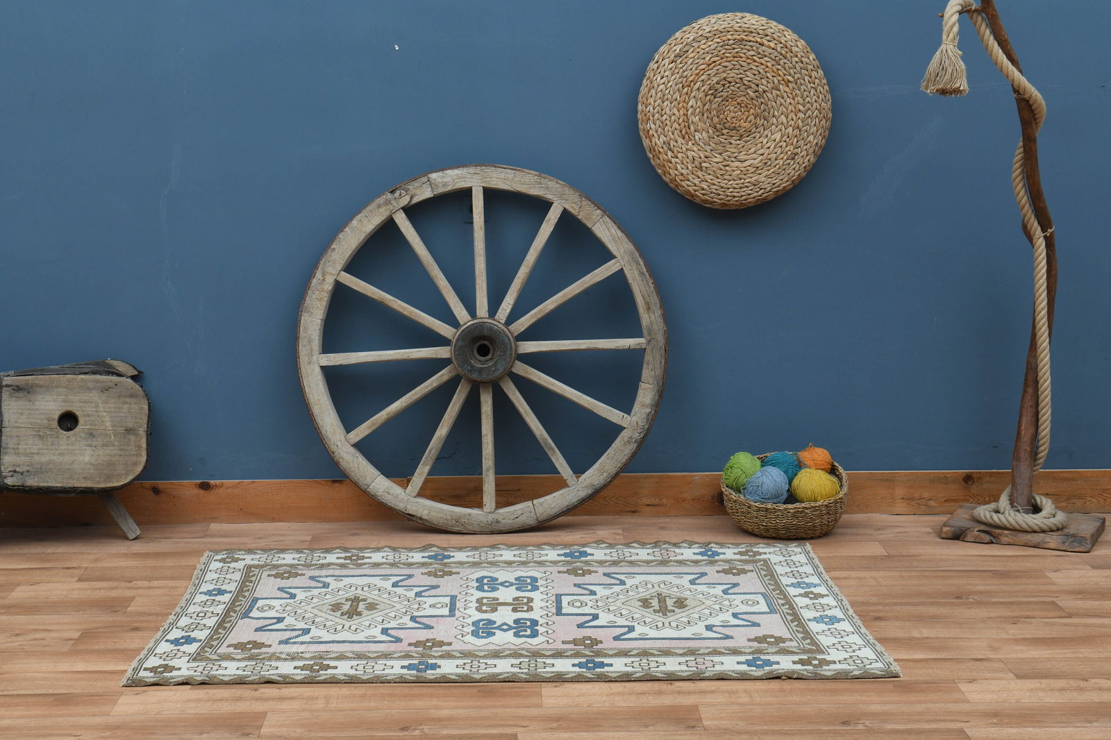 4'3x6'2 ft, GEOMETRIC OUSHAK RUG - 12