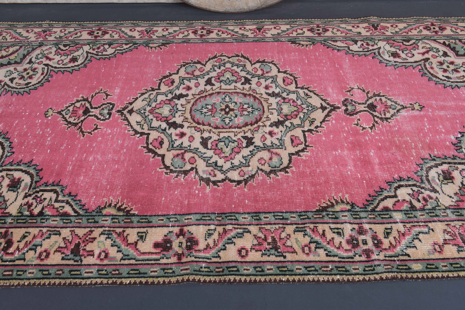 5x9 Turkish Pink Rug, Oriental Vintage Area Rug - 15