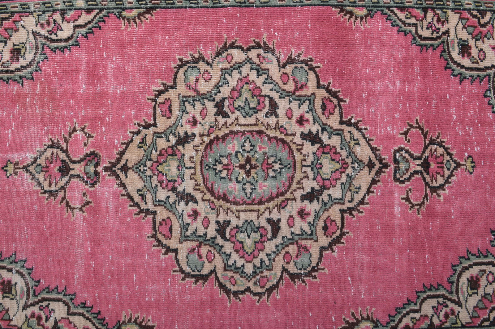 5x9 Turkish Pink Rug, Oriental Vintage Area Rug - 8