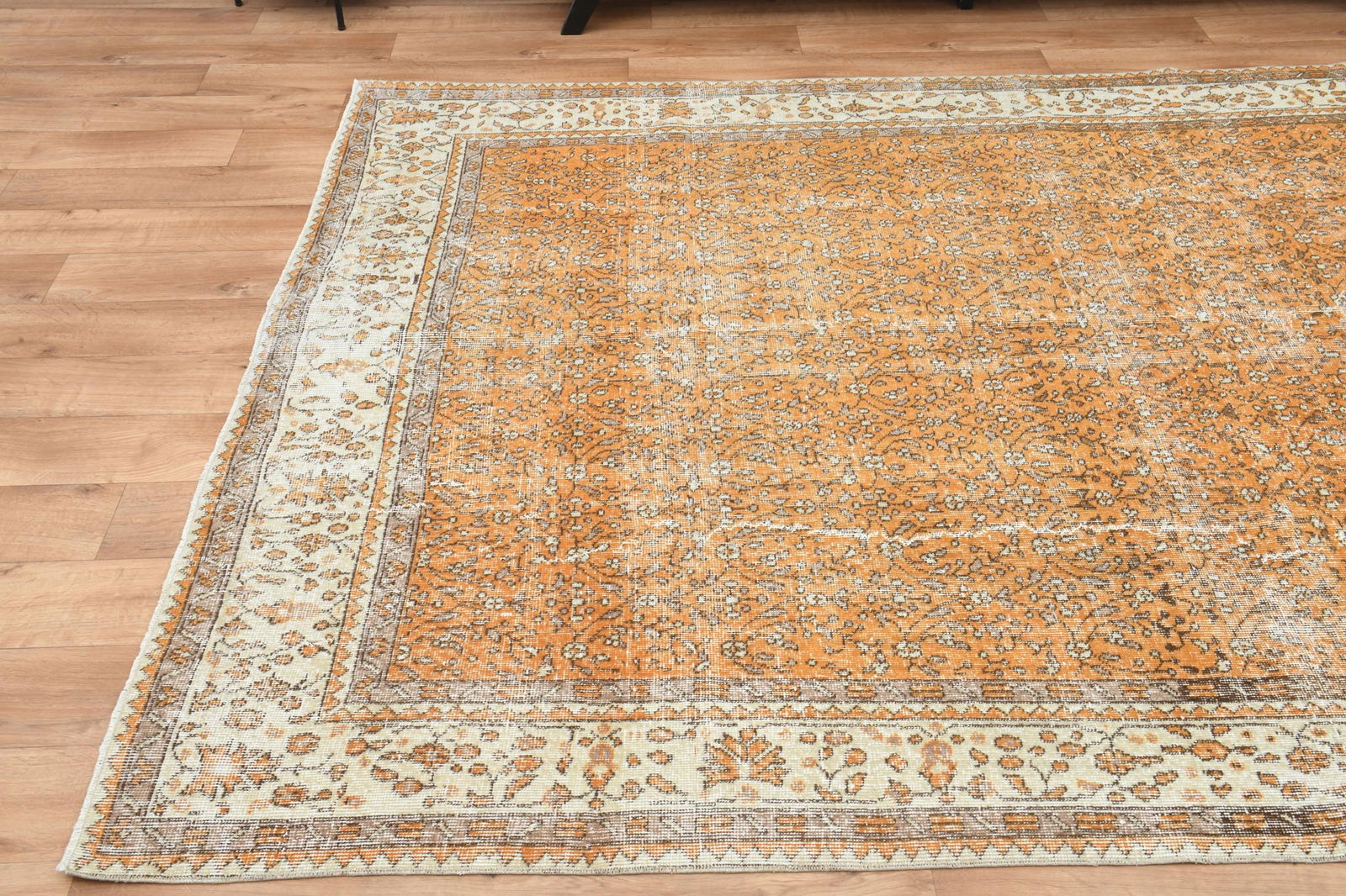 6.8x9.9 ft, ORANGE TURKISH RUG - 15