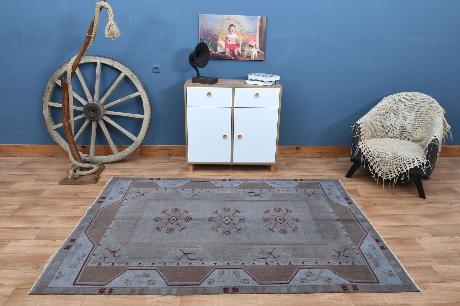 5'3x7'7 ft, MUTED COLORS RUG - 16