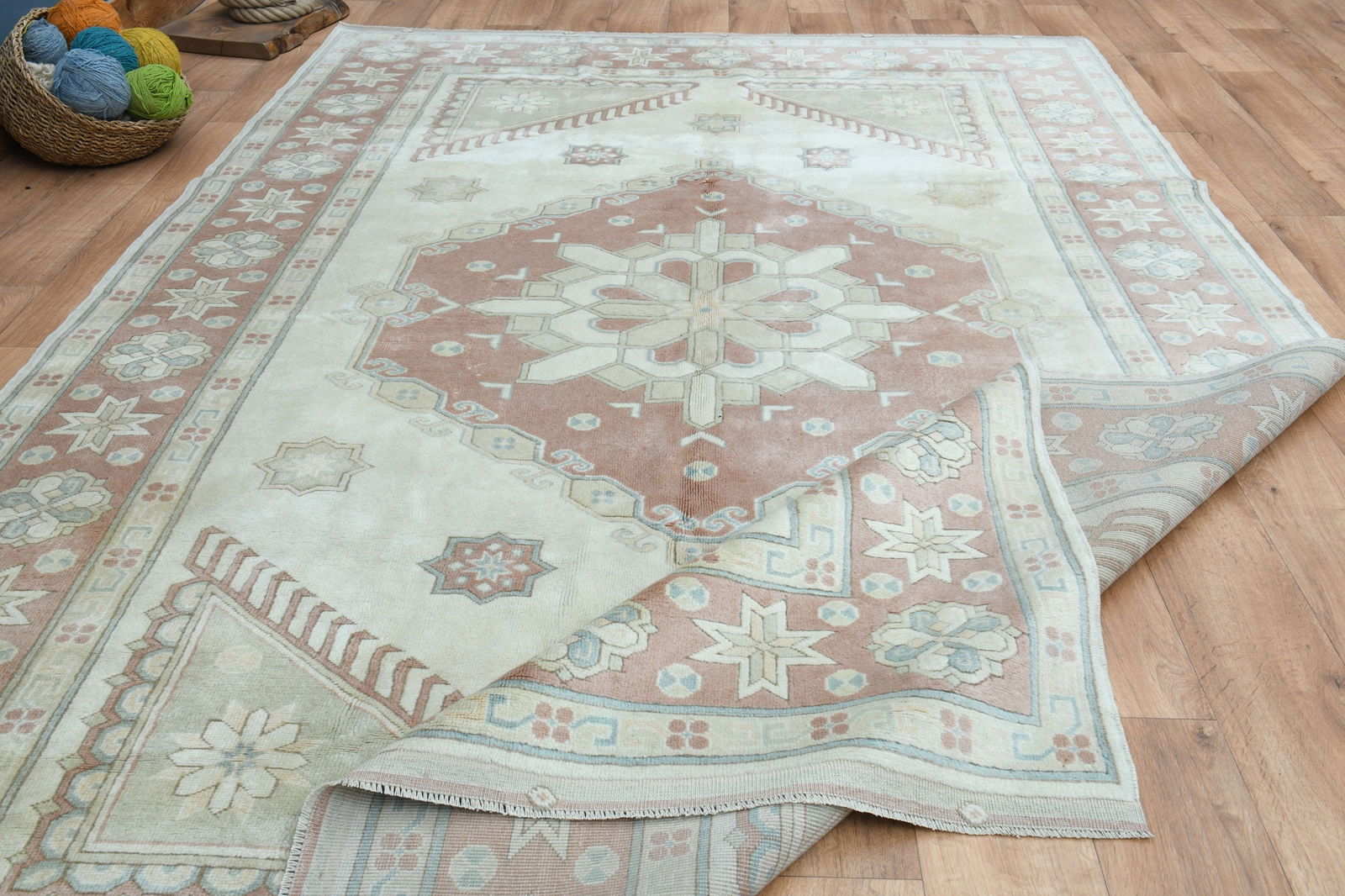 6'6x10'1 ft, TURKISH OUSHAK RUG - 16