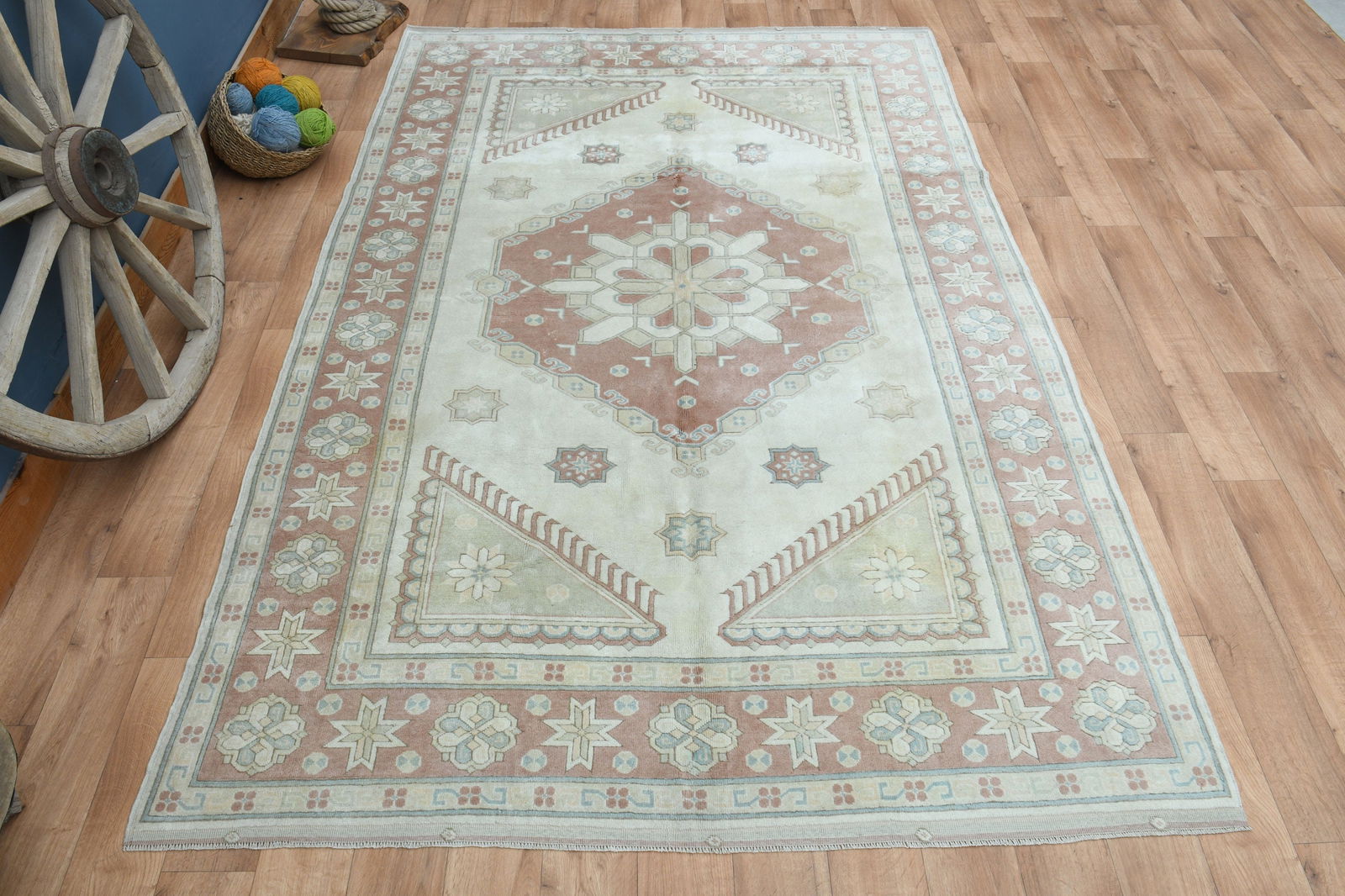 6'6x10'1 ft, TURKISH OUSHAK RUG (1 of 19)