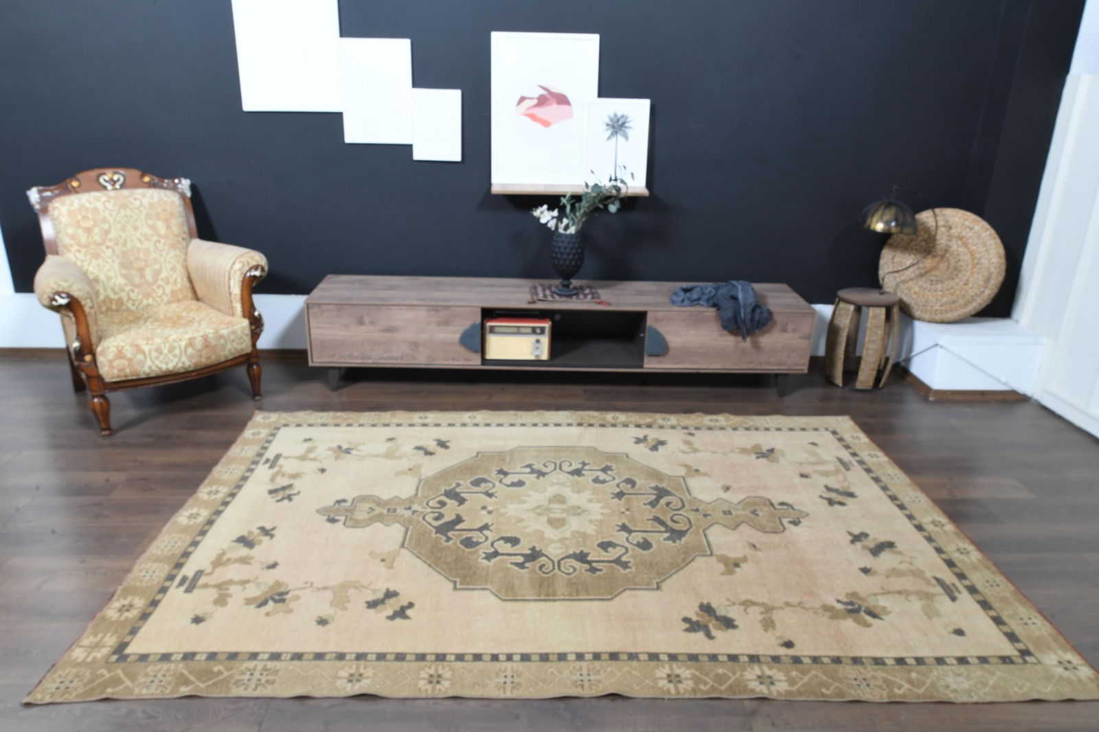 4'7x6'3, YELLOW BLUE OUSHAK - 13