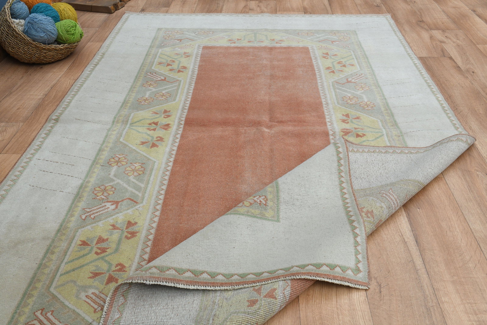 5'2x8'1 ft, OUSHAK RUG, Wool - 4