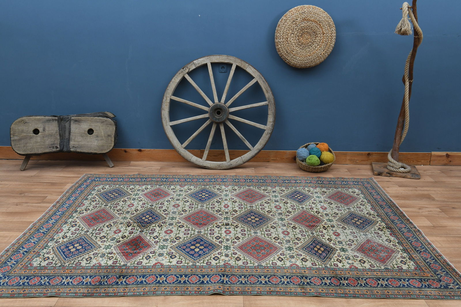 6'5x9'4 ft, TURKISH OUSHAK RUG - 12