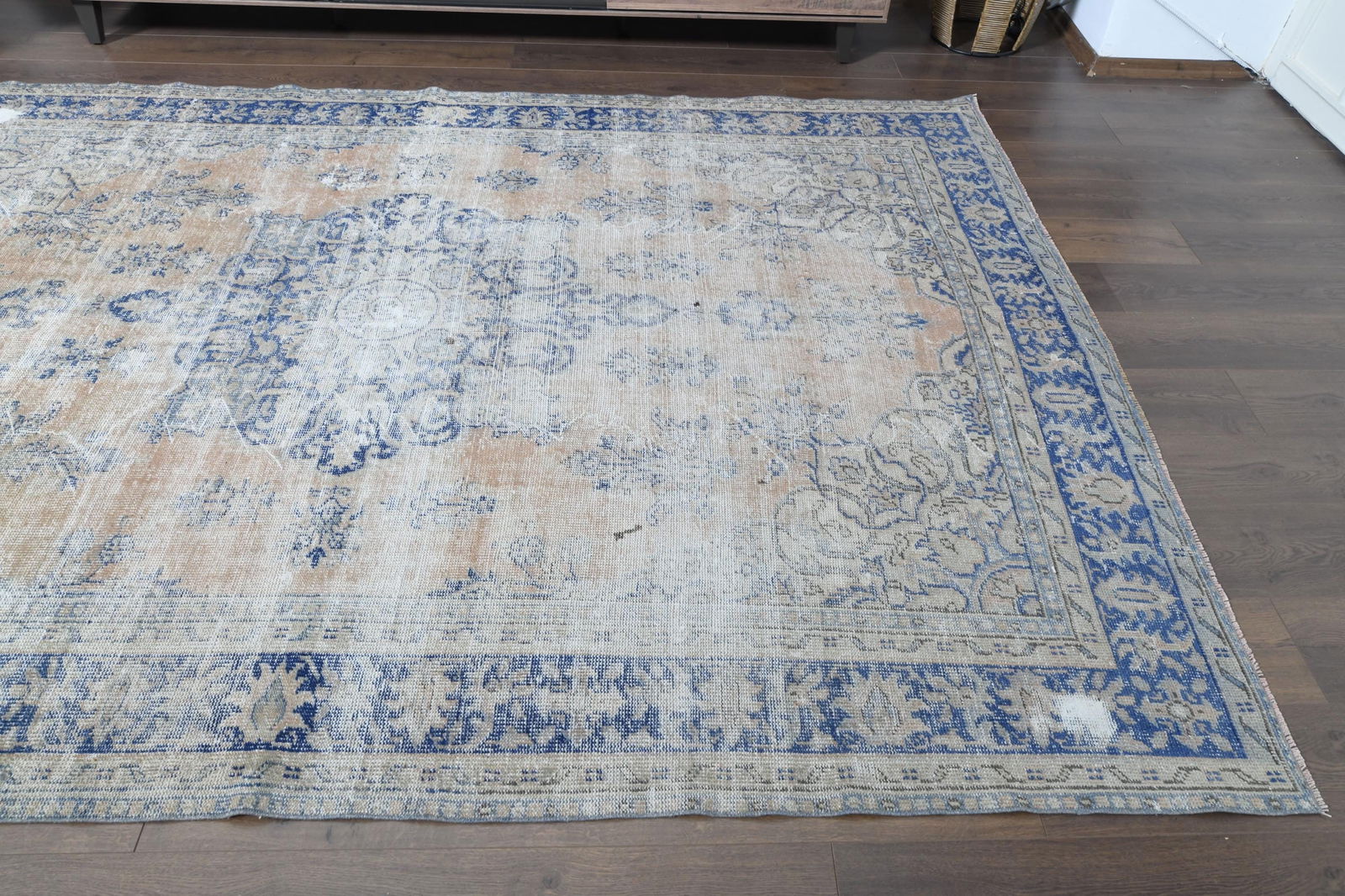 5.4x9.3 ft, FADED PINK RUG, Vintage Turkish Rug - 5