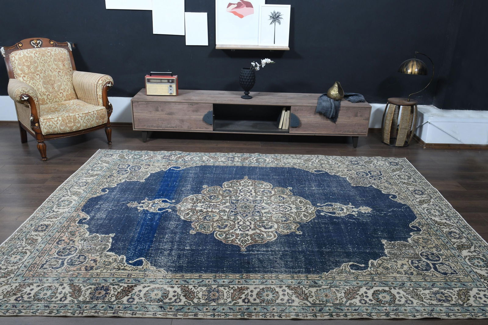 7'2x10'3 ft, BLUE AREA RUG - 3