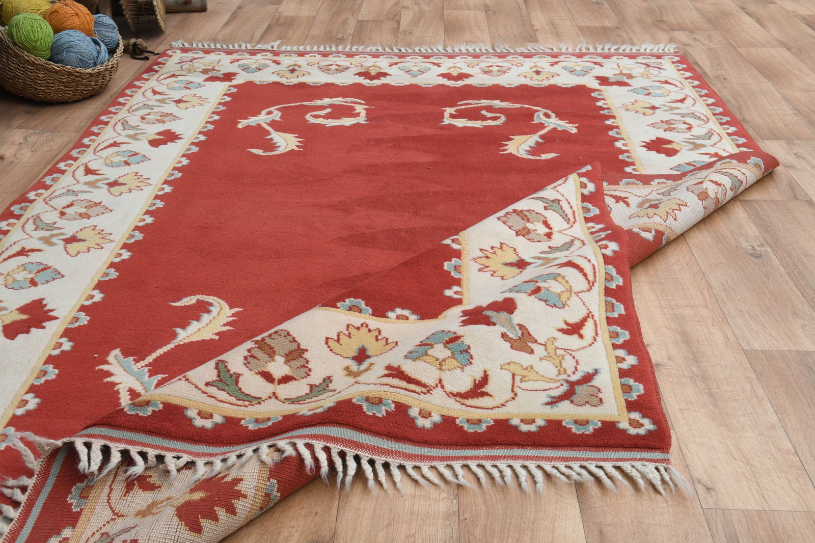 5'8x8 ft, RED BEIGE RUG - 7