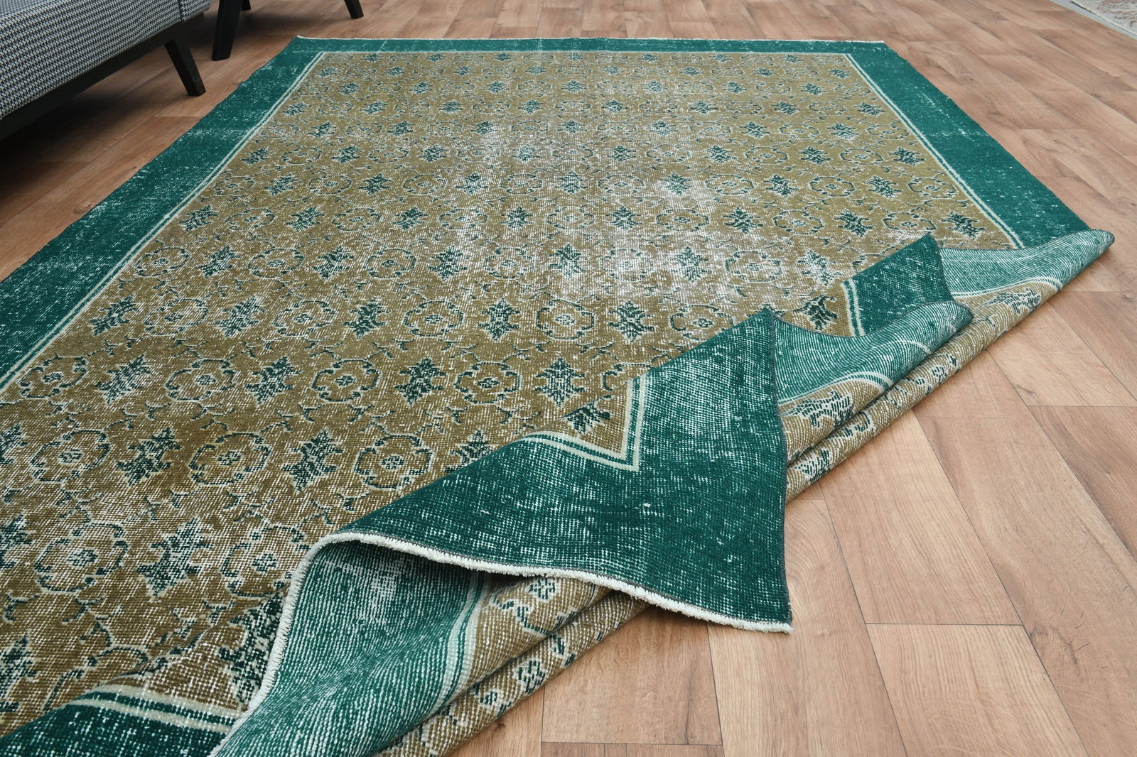 6'7x11.2, GREEN TURKISH RUG - 10