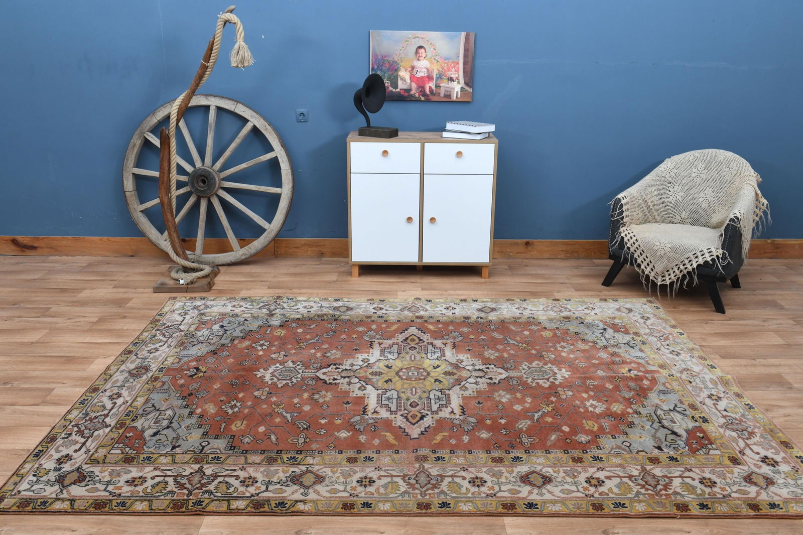 6.7x9.8 ft, PERSIAN AREA RUG - 17