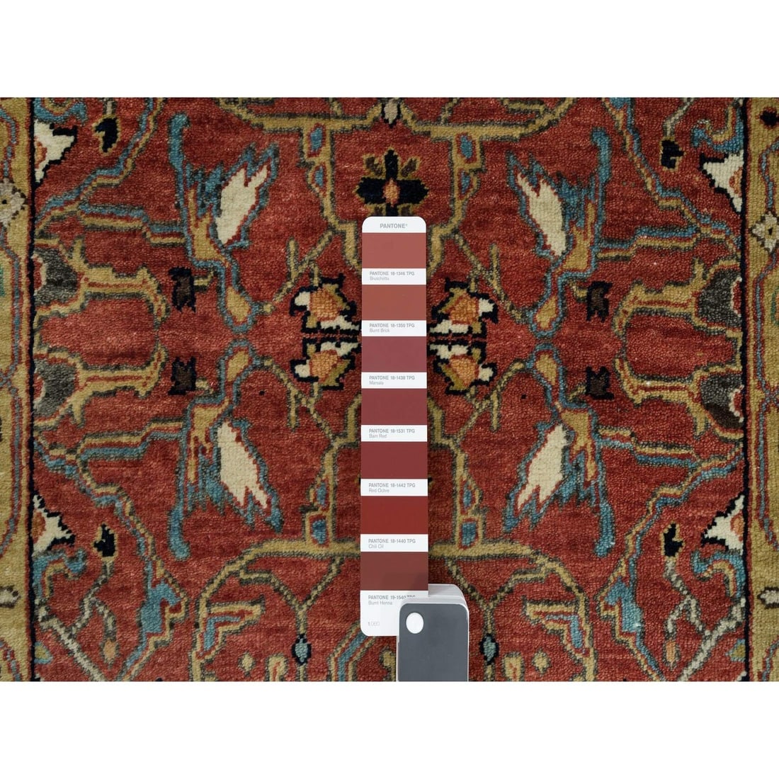 Barn Red Heris Re-Creation Hand Knotted 100% Wool Runner Oriental Rug - 4