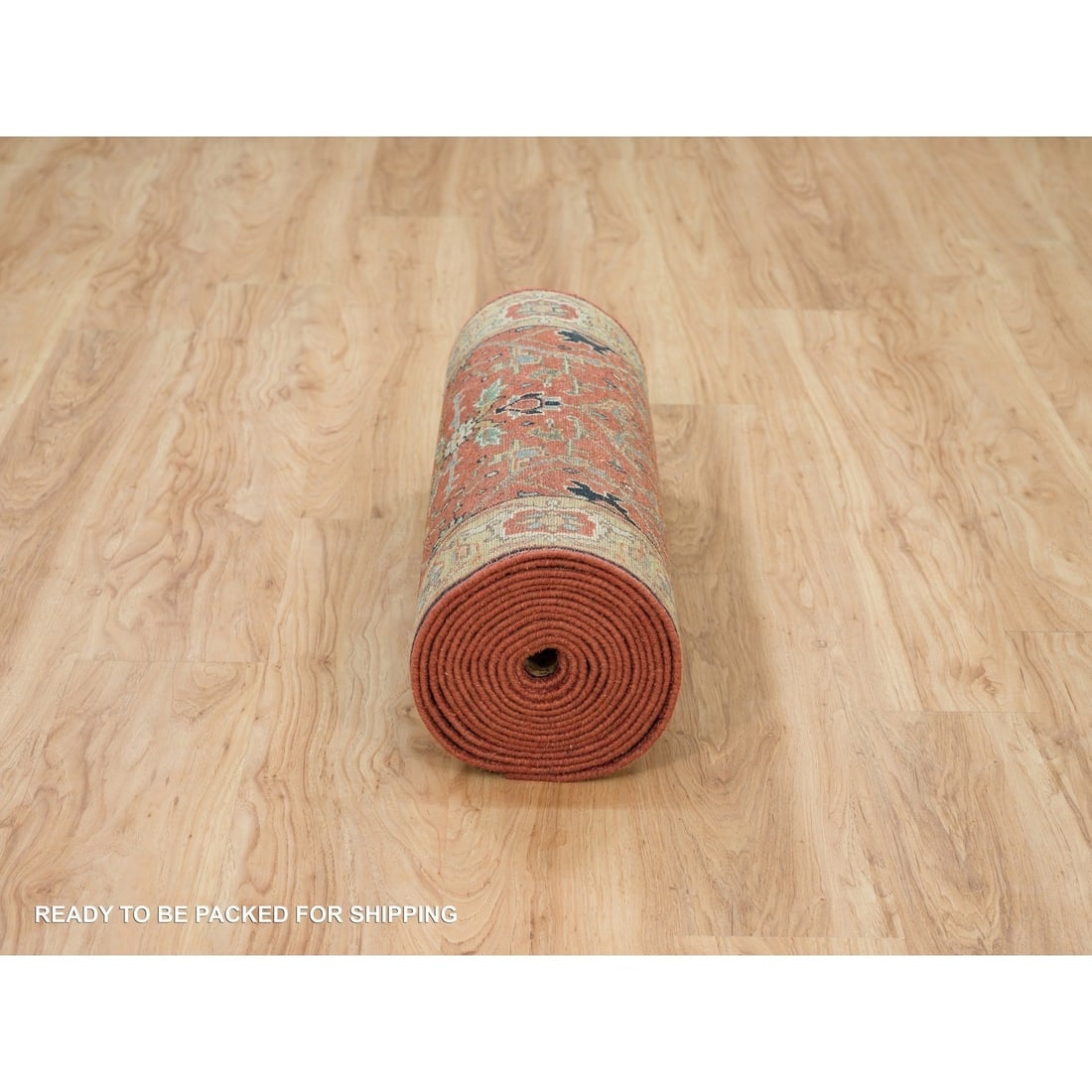 Barn Red Heris Re-Creation Hand Knotted 100% Wool Runner Oriental Rug - 6