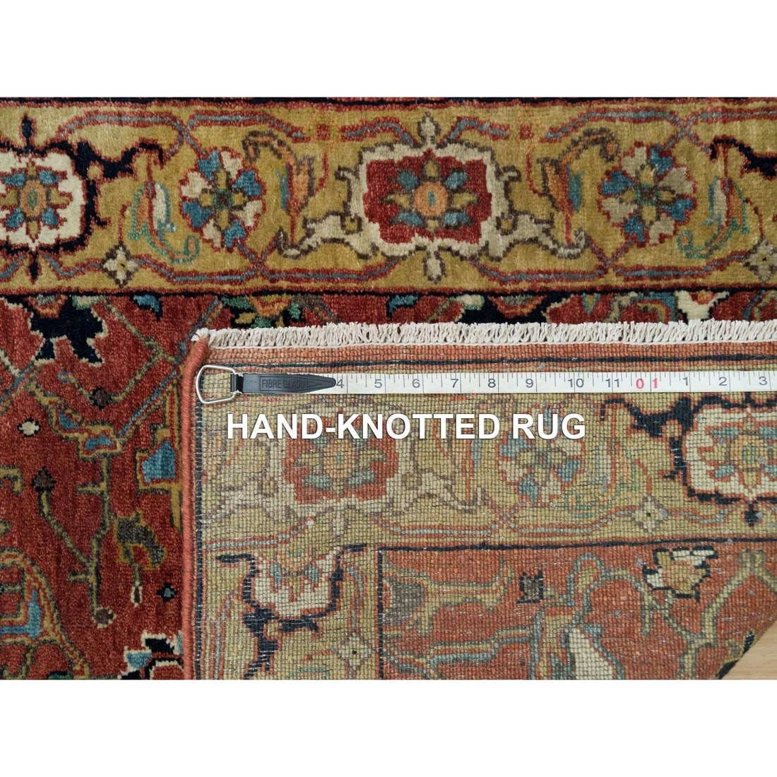 Barn Red Heris Re-Creation Hand Knotted 100% Wool Runner Oriental Rug - 8