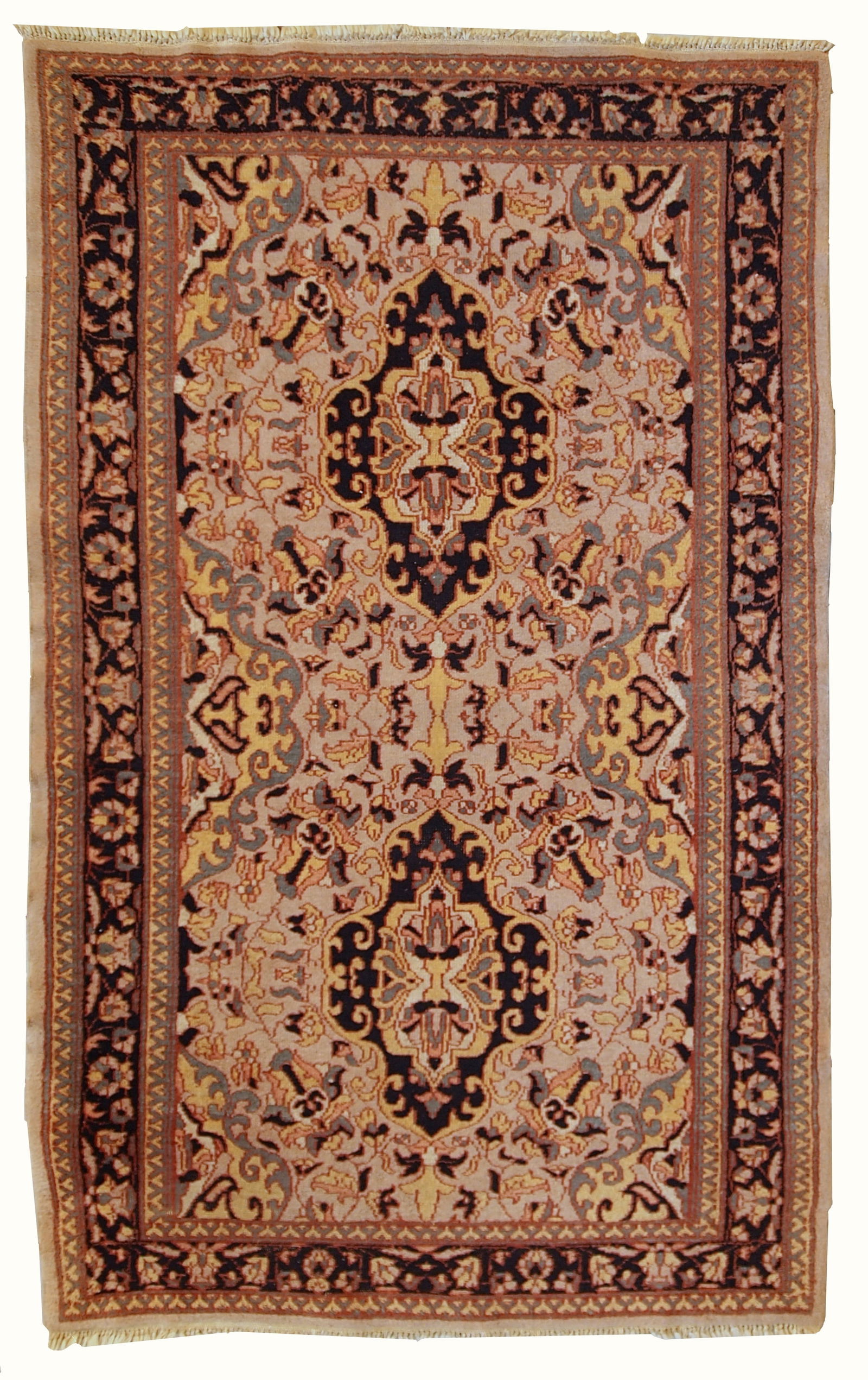 Handmade vintage Pakistani Lahore rug 3,1' x 5' ( 95cm x 154cm ) 1970: Title:Handmade vintage Pakistani Lahore rug 3,1' x 5' ( 95cm x 154cm ) 1970Origin:PakistanDimension:3,1' x 5' ( 95cm x 154cm )Materials:woolYear:1970sDescription:Antique hand made Pakistani Lahore