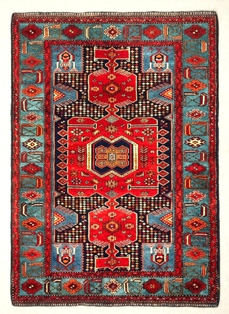 Hand Knotted Persian Tarom Tribal Wool Navy Oriental Area Rug 4'9" x 7'8" - 11