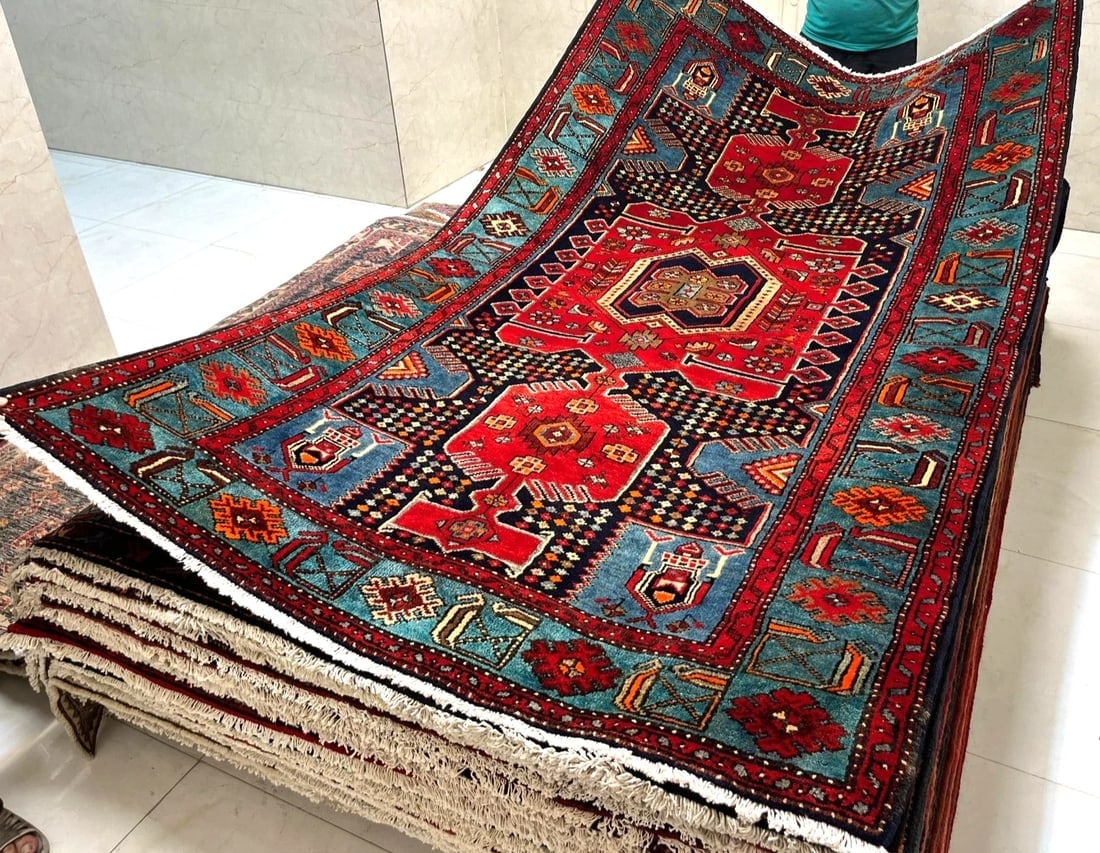 Hand Knotted Persian Tarom Tribal Wool Navy Oriental Area Rug 4'9" x 7'8" - 7