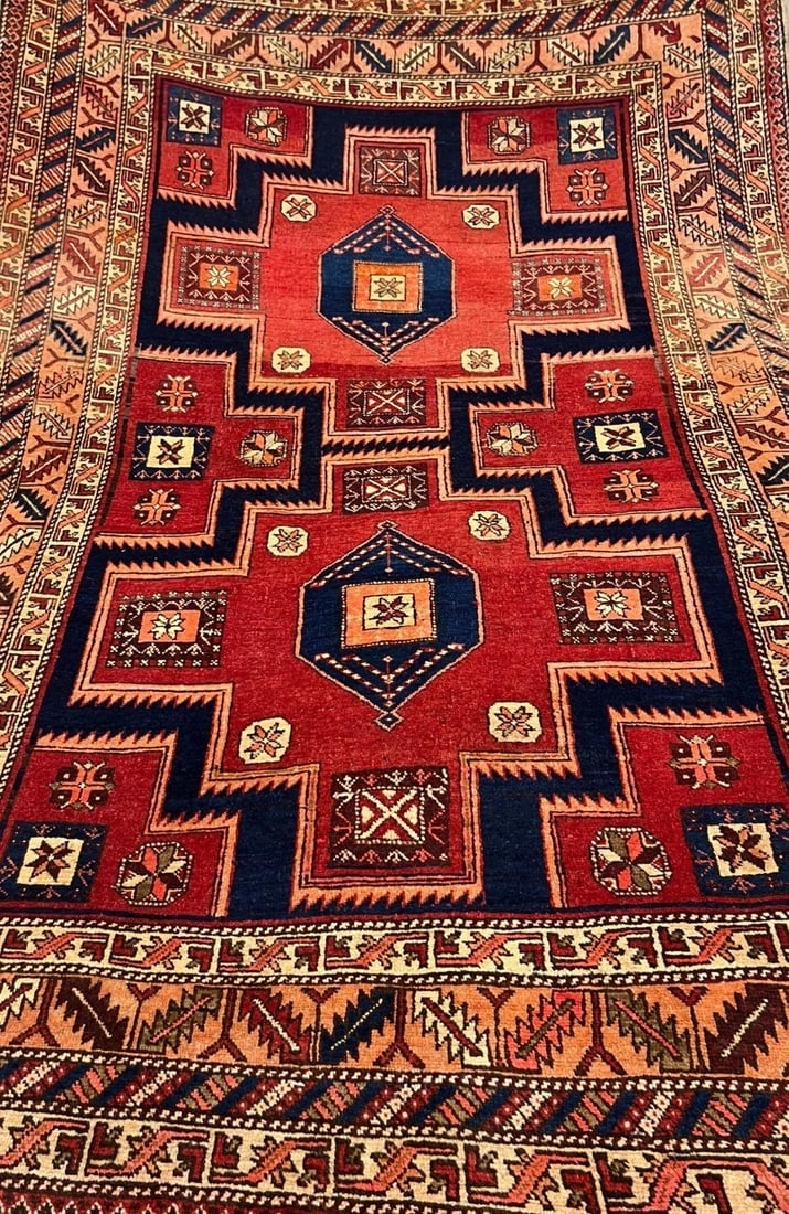 Hand Knotted Persian Tribal Wool Red Azarbaijan Oriental Area Rug 5'5" x 8'2" - 7