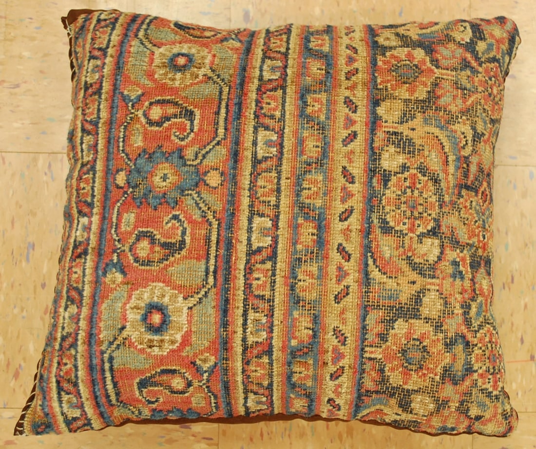 Hand-Made Pillow Cushion Rug 1'6" x 1' 8": Title: Hand-Made Pillow Cushion Rug 1'6" x 1' 8"Description:Antique detailed design hand made functional_useable pillow_cushion with exact size of 1'6" x 1' 8" the pillow is filled with poly- fil